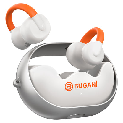 Безжични слушалки Bluetooth Bugani Clip B21, TWS, Бял