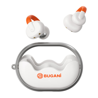 Безжични слушалки Bluetooth Bugani Clip B21, TWS, Бял