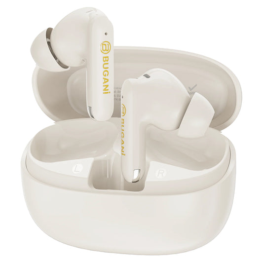 Безжични слушалки Bluetooth Bugani Freebuds B20, TWS, ANC, Светло кремави