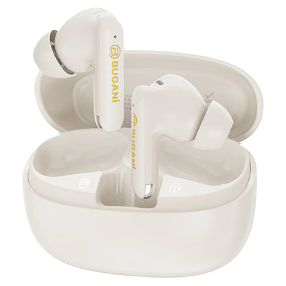 Безжични слушалки Bluetooth Bugani Freebuds B20, TWS, ANC, Светло кремави