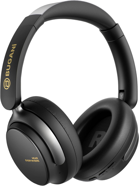 Bluetooth слушалки Bugani Space BH01, MultiPoint, A2DP, ANC, Черен