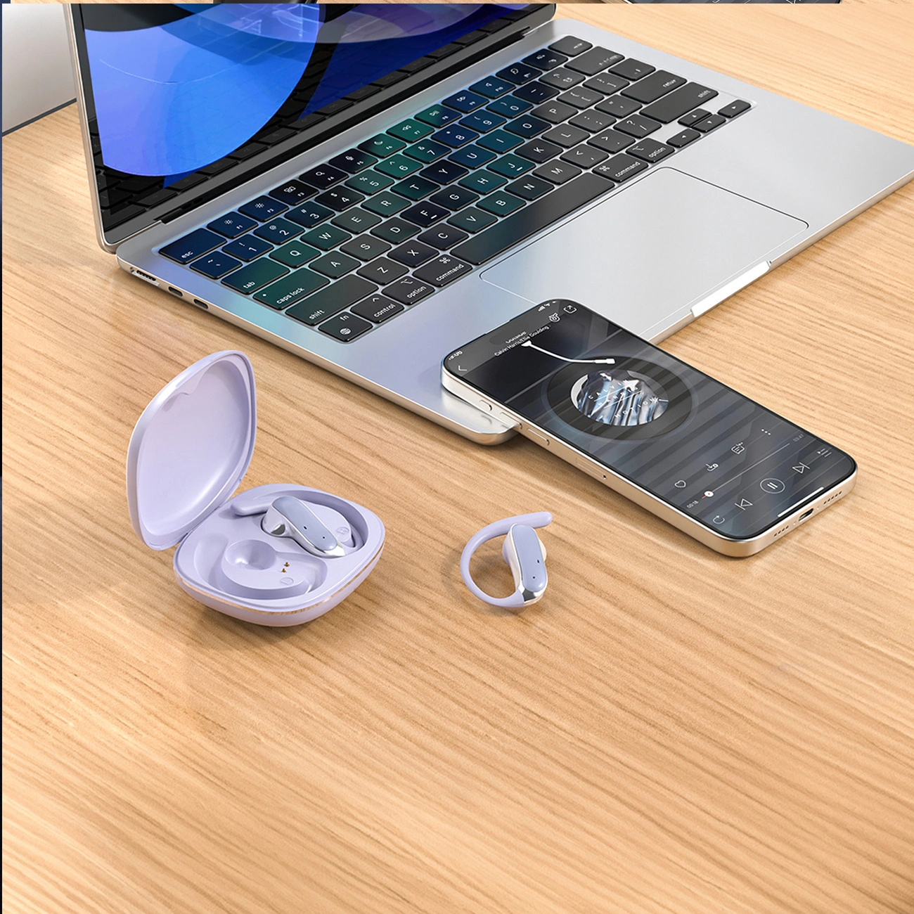 Bluetooth слушалки Dudao U17Z, TWS, лилави