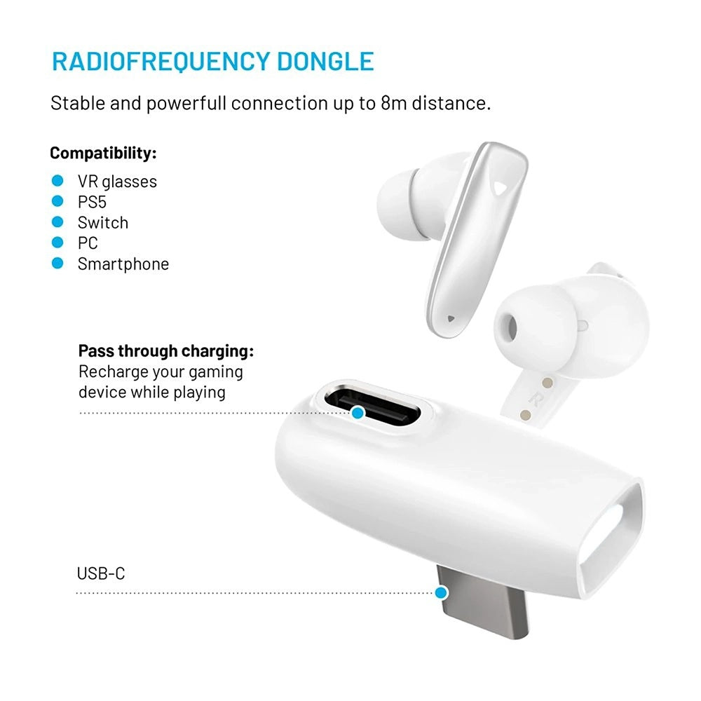 Handsfree Bluetooth Fixed Pods, TWS, Бял