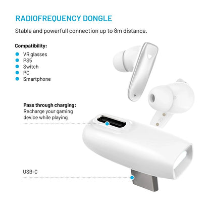 Handsfree Bluetooth Fixed Pods, TWS, Бял