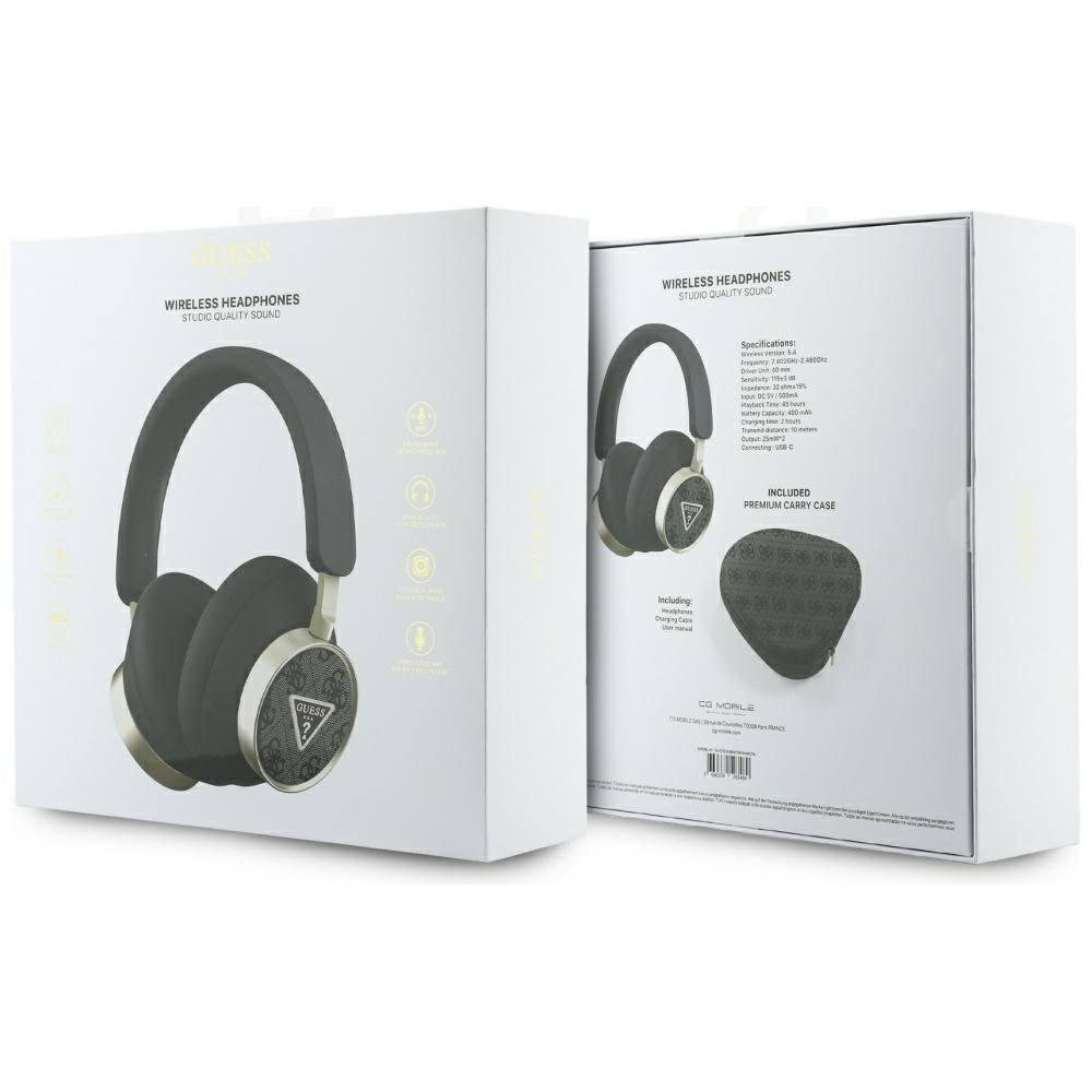 Handsfree Bluetooth Guess 4G Gold Triangle Logo, A2DP, Черен
