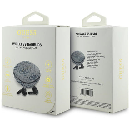 Handsfree Bluetooth Guess 4G Classic Metal Logo, TWS, Син