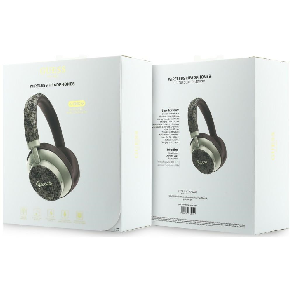 Handsfree Bluetooth Guess 4G Gold Script Metal, A2DP, Кафяв
