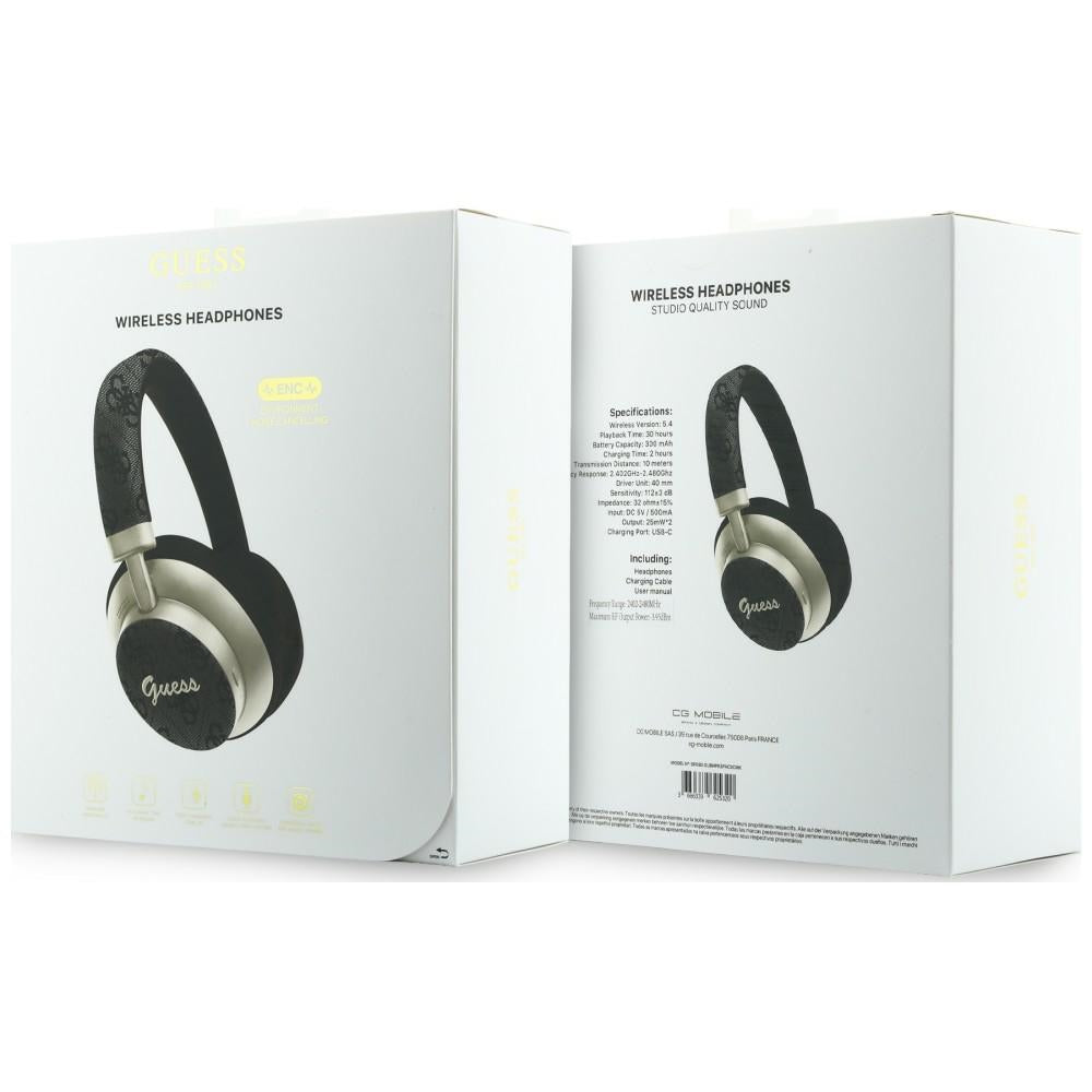 Handsfree Bluetooth Guess 4G Gold Script Metal, A2DP, Черен