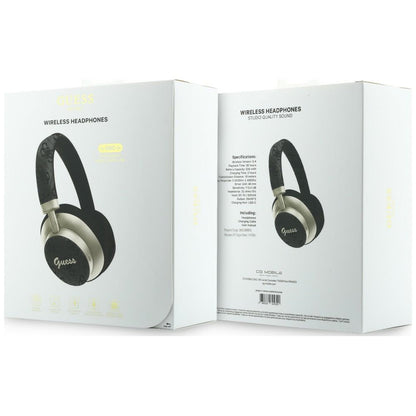 Handsfree Bluetooth Guess 4G Gold Script Metal, A2DP, Черен