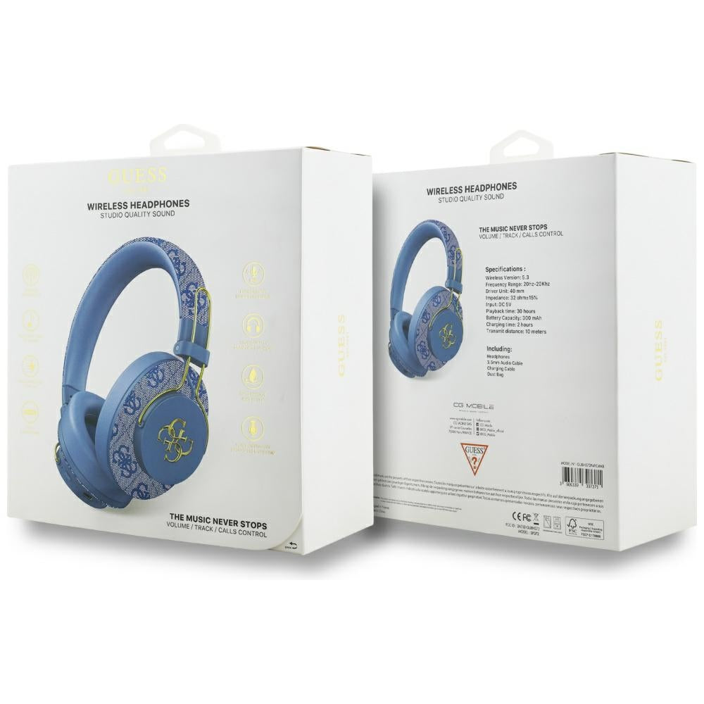 Handsfree Bluetooth Guess 4G Metal Logo, A2DP, Син