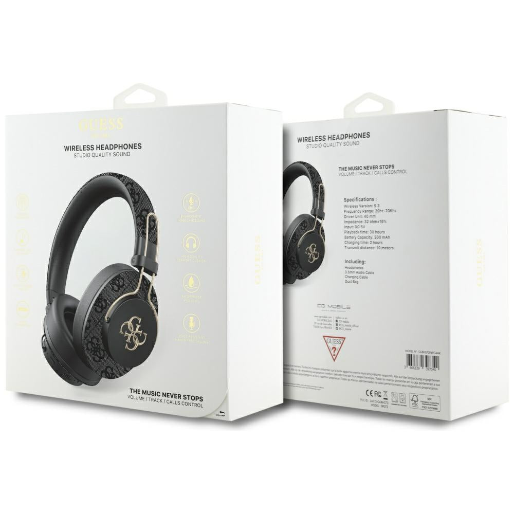 Handsfree Bluetooth Guess 4G Metal Logo, A2DP, Черен