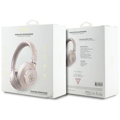 Handsfree Bluetooth Guess 4G Metal Logo, A2DP, Розов