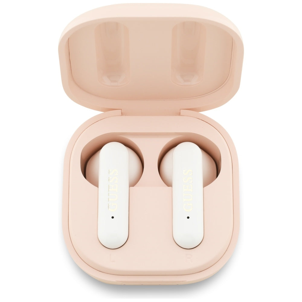Handsfree Bluetooth Guess 4G Metal Logo, TWS, Розов