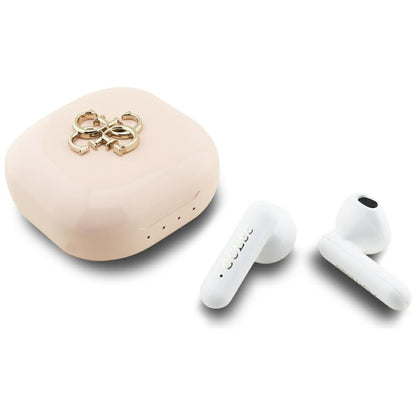 Handsfree Bluetooth Guess 4G Metal Logo, TWS, Розов