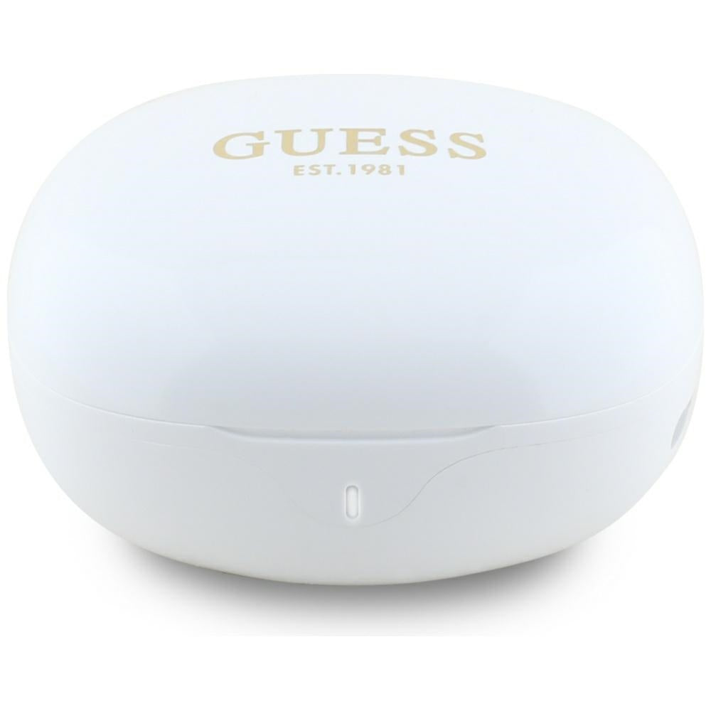 Handsfree Bluetooth Guess Flat Classic Logo Electroplated, TWS, Бял