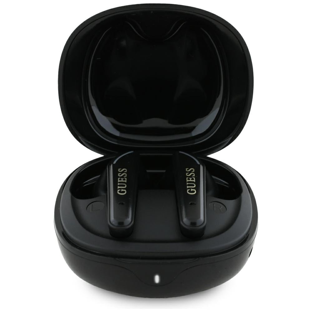 Handsfree Bluetooth Guess Flat Classic Logo Electroplated, TWS, Черен