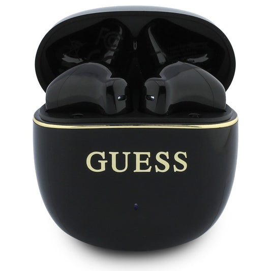 Безжични слушалки Bluetooth Guess Glossy Gold Line Classic, TWS, Черен