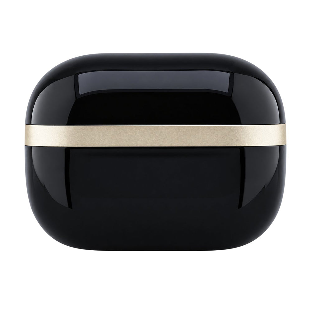 Guess Glossy Gold Line Printed Classic Logo Bluetooth Handsfree, TWS, Black