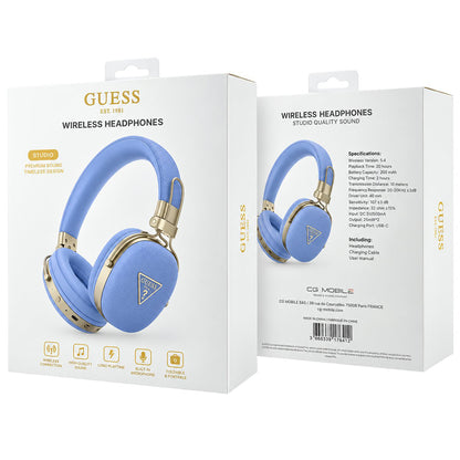 Bluetooth слушалки Guess Grained Triangle Logo, A2DP, сини