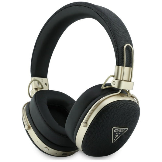 Безжични слушалки Bluetooth Guess с лого на триъгълник с текстура, A2DP, черни