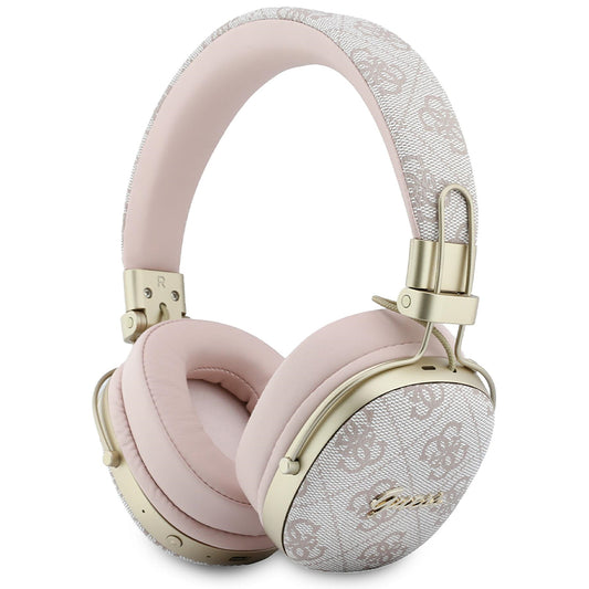 Безжични слушалки Bluetooth Guess Metal 4G Script Logo, A2DP, Розови