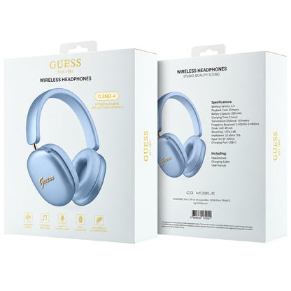Bluetooth слушалки Guess Metal Script Logo, A2DP, синьо