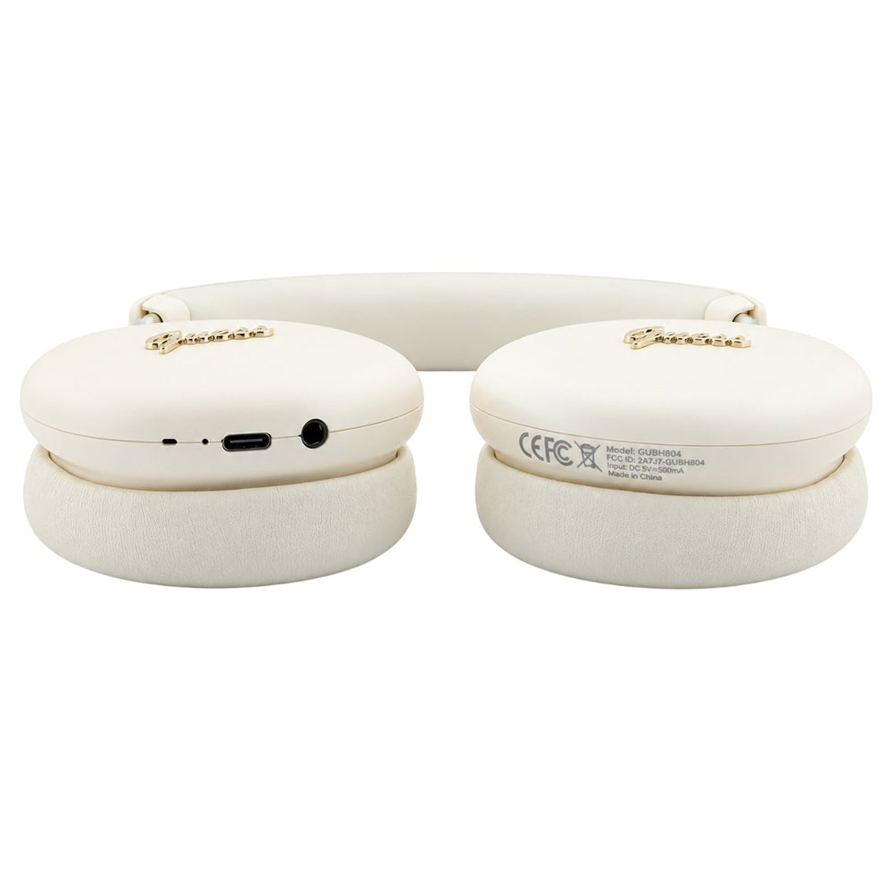 Bluetooth хендсфри Guess Metal Script Logo, A2DP, бежов