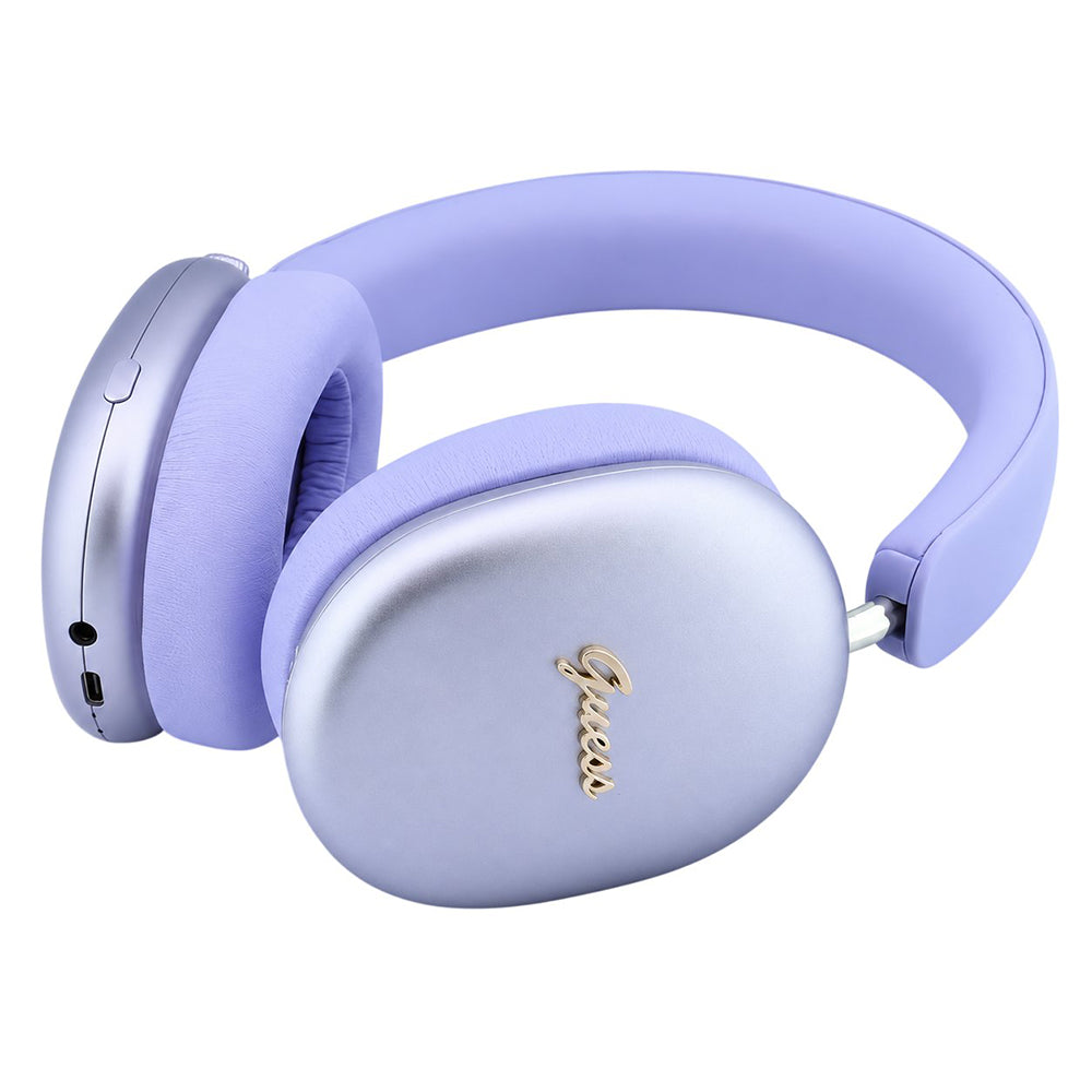 Bluetooth слушалки Guess Metal Script Logo, A2DP, лилави