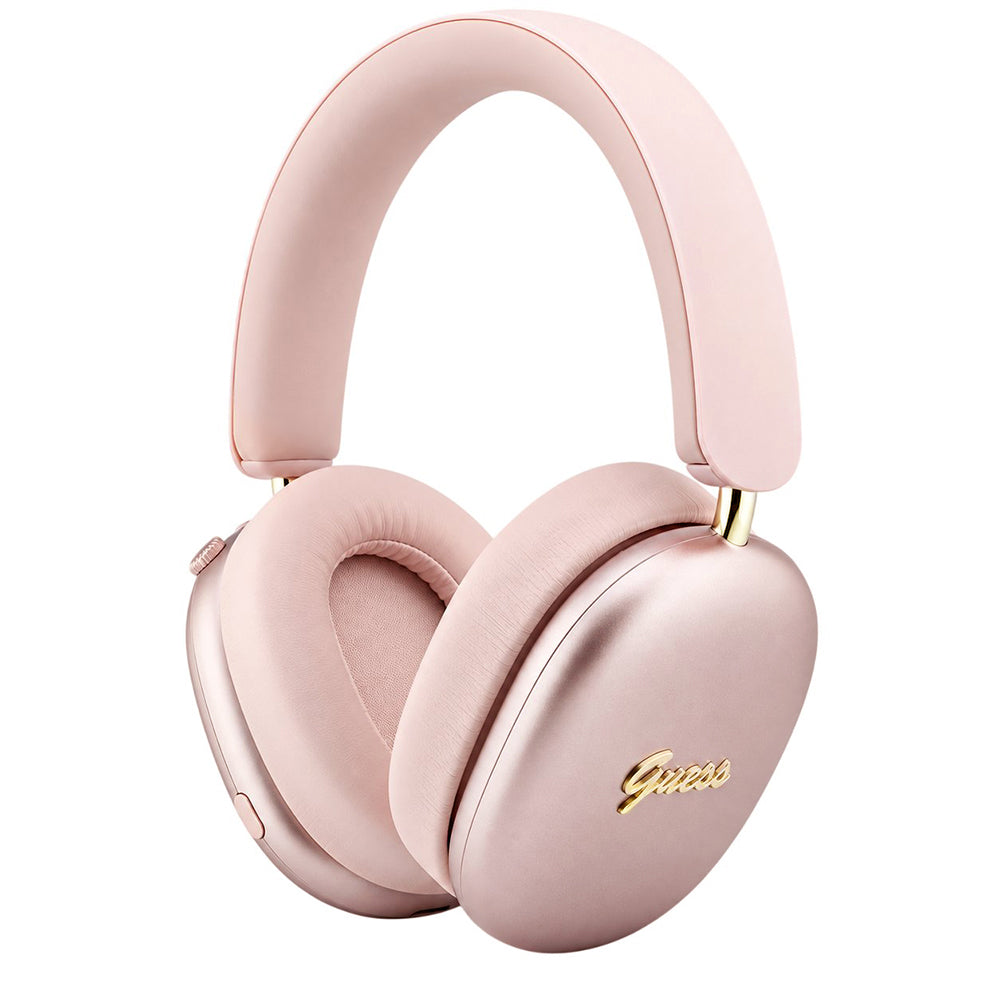 Bluetooth слушалки Guess Metal Script Logo, A2DP, розови