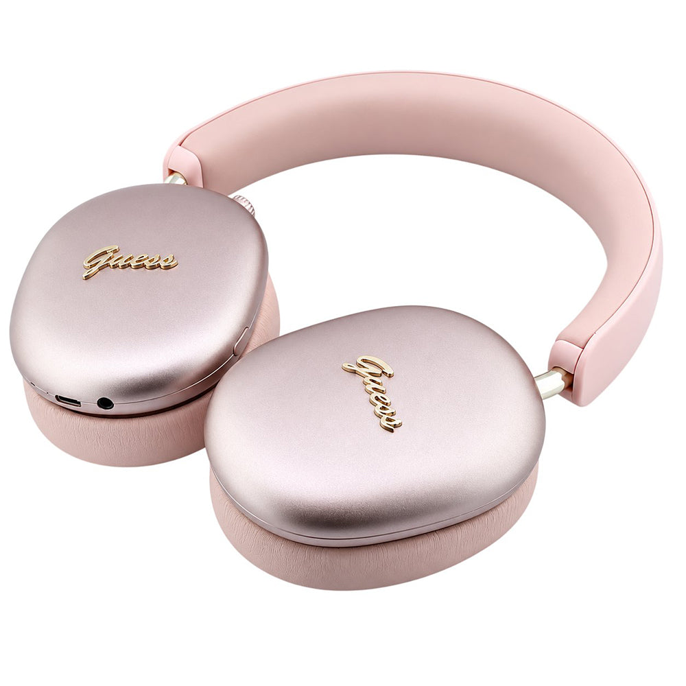 Bluetooth слушалки Guess Metal Script Logo, A2DP, розови