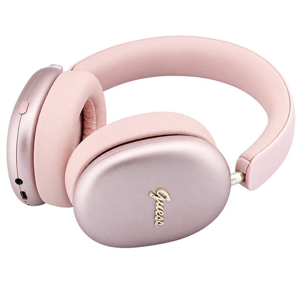 Bluetooth слушалки Guess Metal Script Logo, A2DP, розови