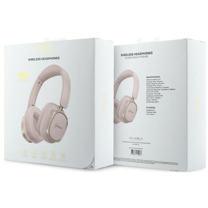 Handsfree Bluetooth Guess Rectangle Metal Script, A2DP, Розово
