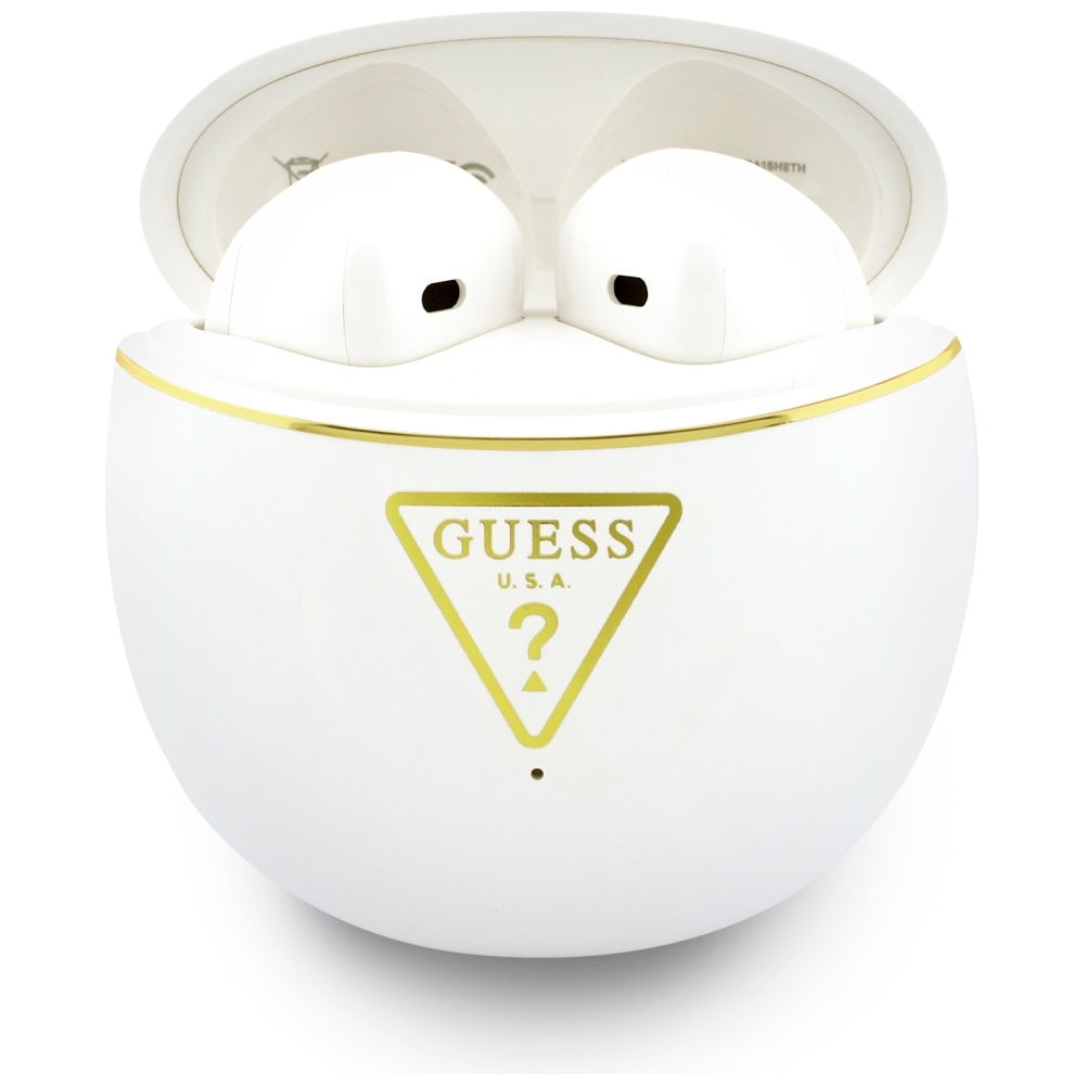 Handsfree Bluetooth Guess Script Print, TWS, Бял