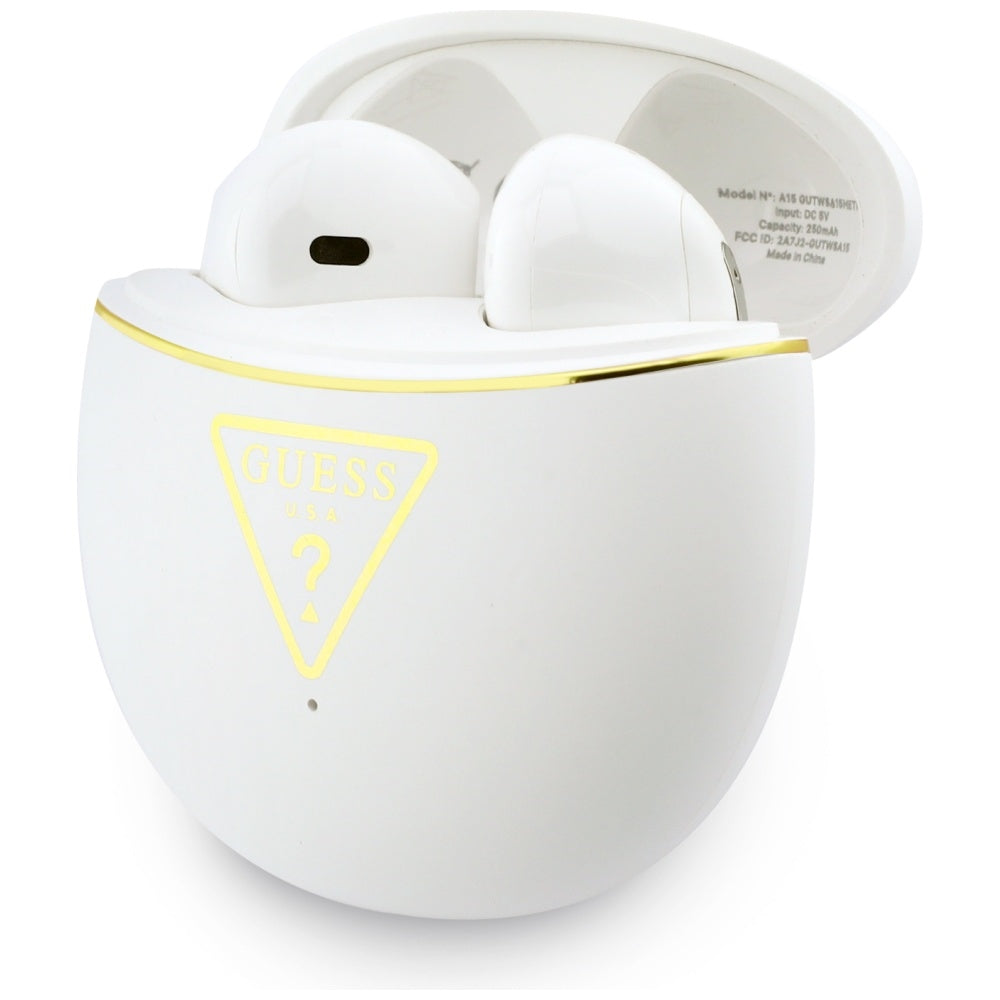 Handsfree Bluetooth Guess Script Print, TWS, Бял
