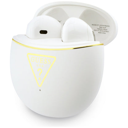 Handsfree Bluetooth Guess Script Print, TWS, Бял