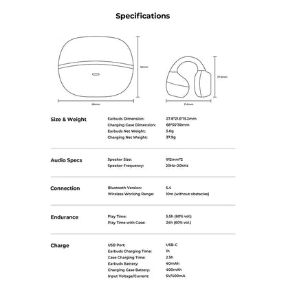 Handsfree Bluetooth HAVIT OWS916, TWS, Сив