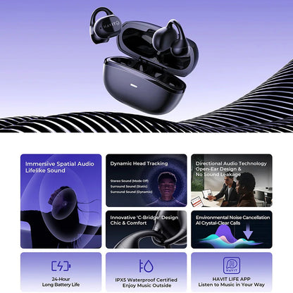 Handsfree Bluetooth HAVIT OWS916, TWS, Черен