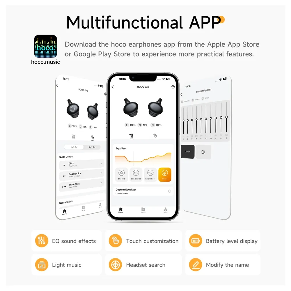 Handsfree Bluetooth HOCO EA8, TWS, Бял