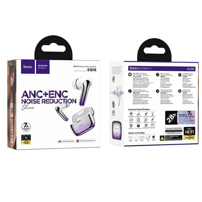 Bluetooth хендсфри Bluetooth HOCO EQ16, TWS, ANC, Mov 