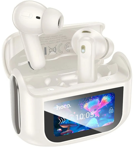 Handsfree Bluetooth HOCO EQ21, TWS, ANC, Бял