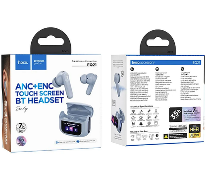 Handsfree Bluetooth HOCO EQ21, TWS, ANC, Син