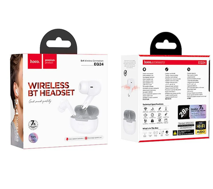 Handsfree Bluetooth HOCO EQ24, TWS, Бял