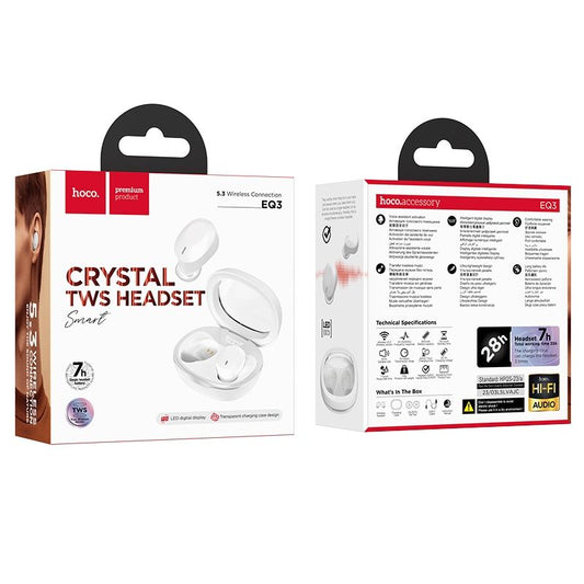 Handsfree Bluetooth HOCO EQ3, TWS, Бял