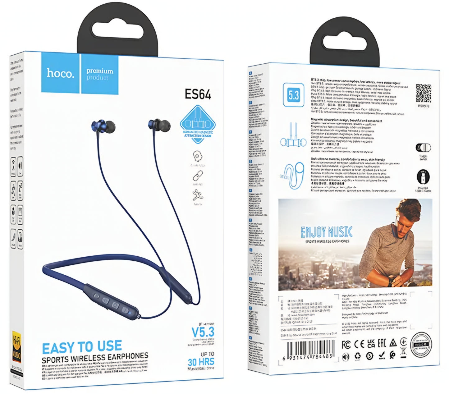 Handsfree Bluetooth HOCO ES64, A2DP, Син