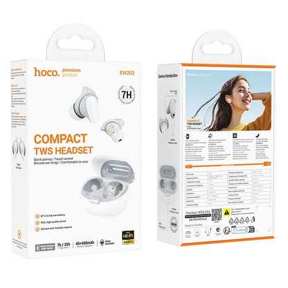 Handsfree Bluetooth HOCO EW203, TWS, Бял