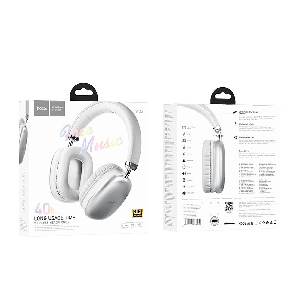 Handsfree Bluetooth HOCO W35, A2DP, Сребрист