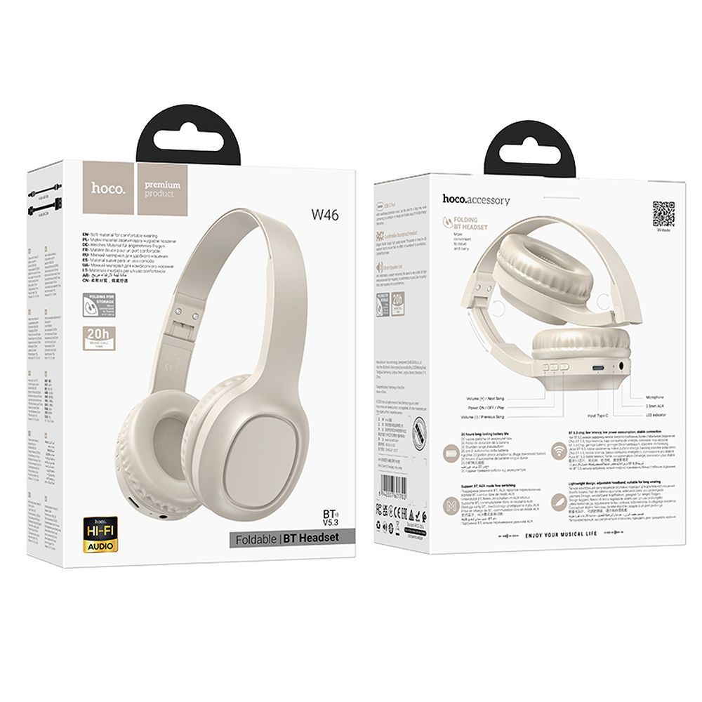 Handsfree Bluetooth HOCO W46, A2DP, Бял 