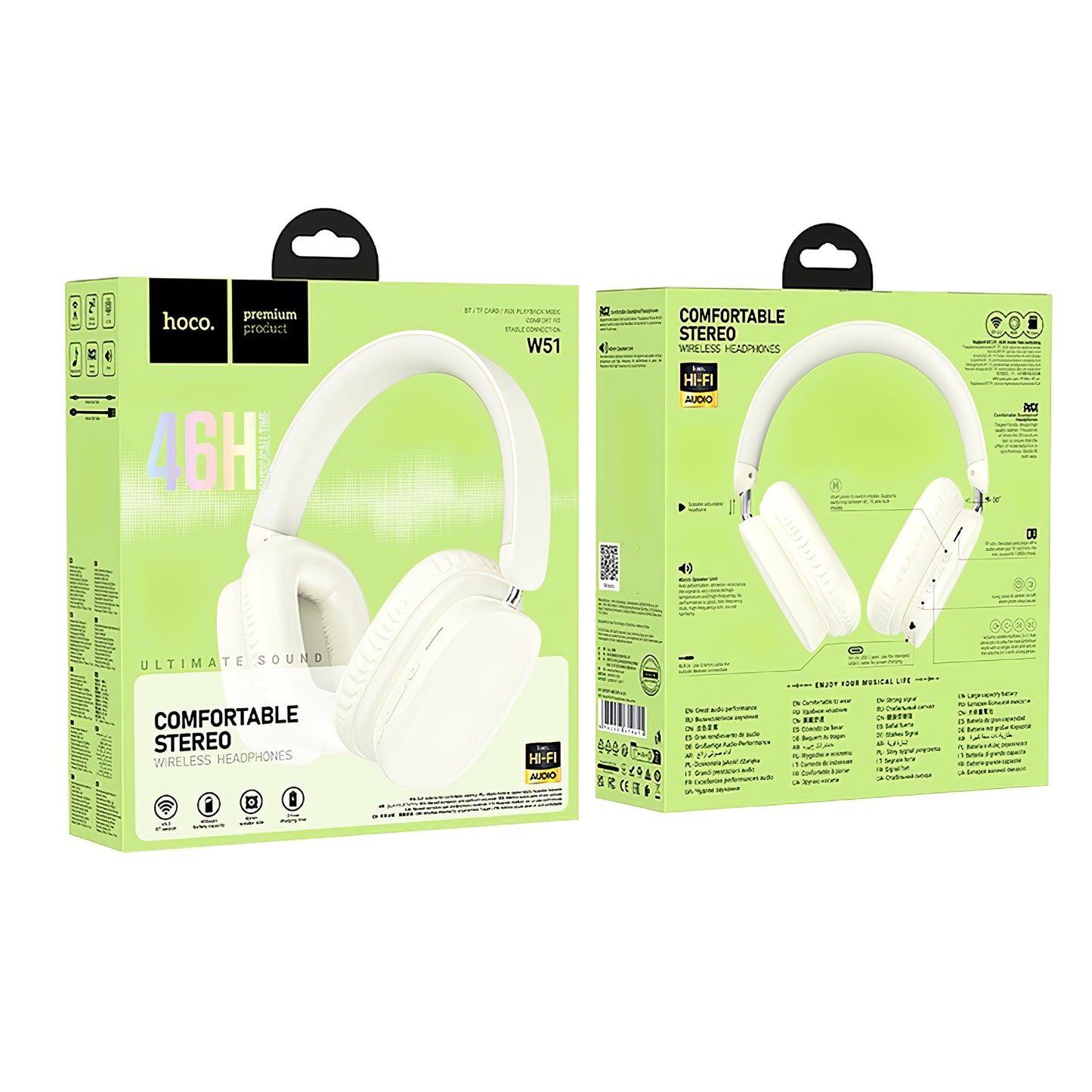 Bluetooth хендсфри HOCO W51 Delightful, A2DP, бял 