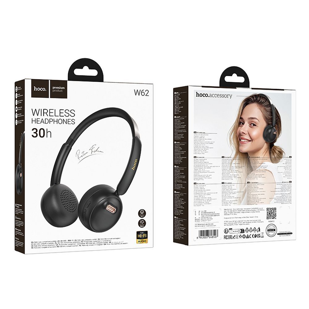 Handsfree Bluetooth HOCO W62, Черен