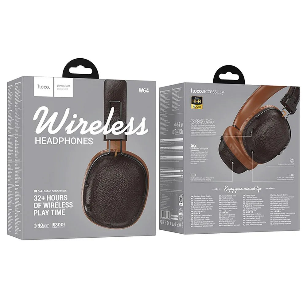 Handsfree Bluetooth HOCO W64, A2DP, кафяв